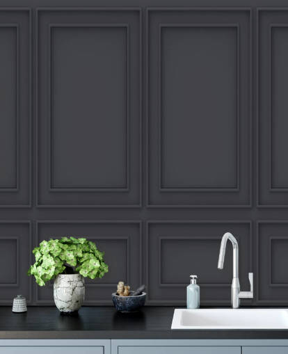 3D off black panel wallpaper