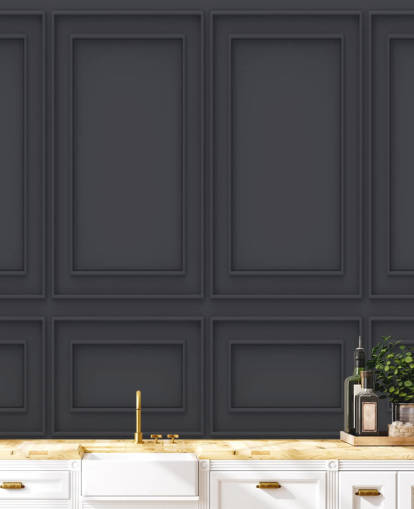 3D off black panel wallpaper