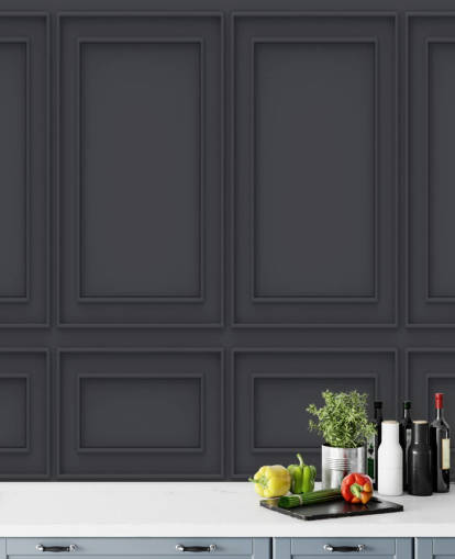 3D aus schwarzer Panel-Tapete 3D aus schwarzer Panel-Tapete