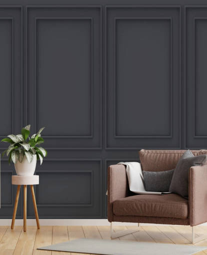 Papel de parede 3D off black panel