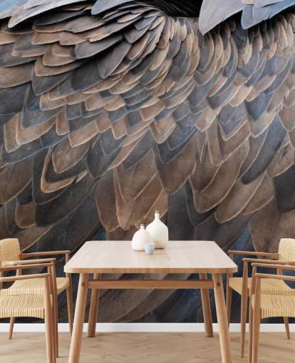 Vulture Feathers Print Wallpaper