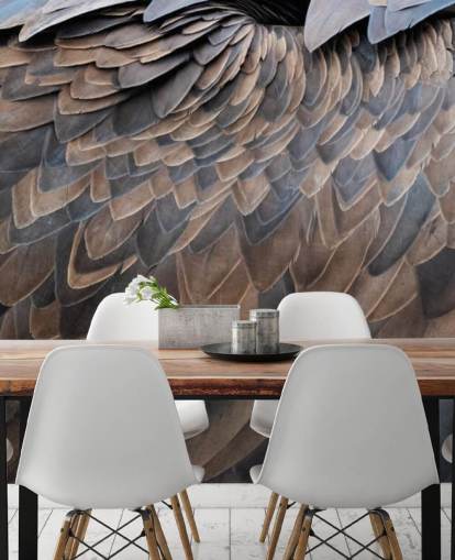 Vulture Feathers Print Wallpaper