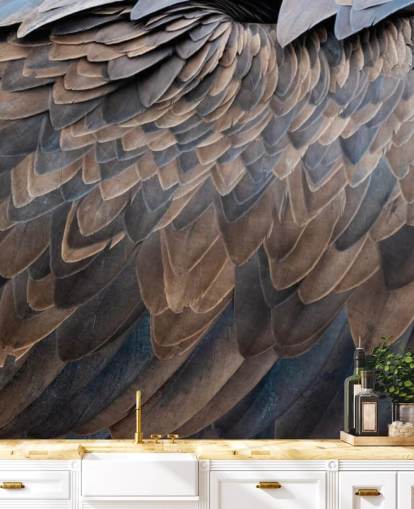 Vulture Feathers Print Wallpaper