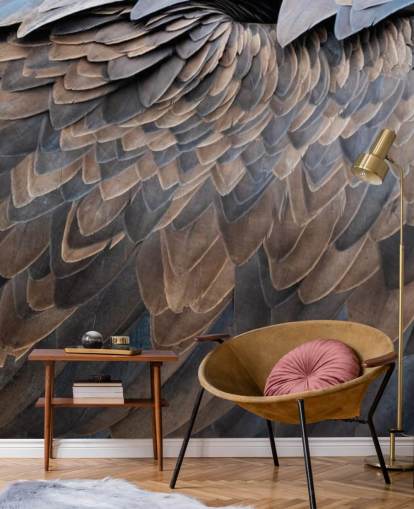 Vulture Feathers Print Wallpaper