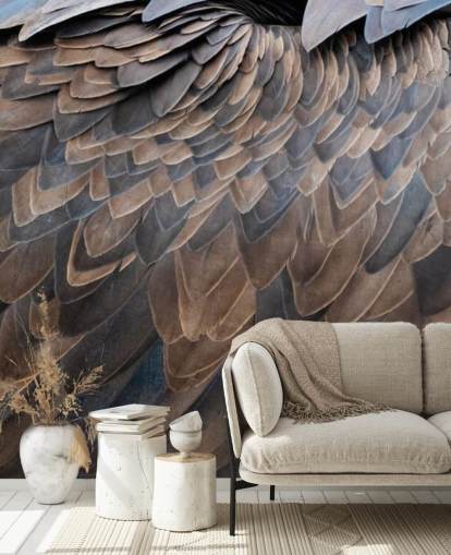 Vulture Feathers Print Wallpaper