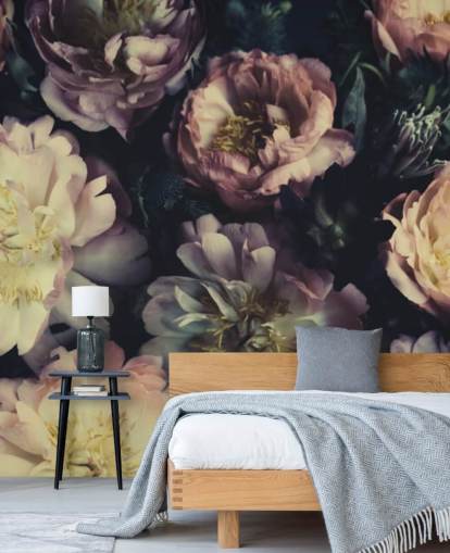 Violettes personalisierbares Blumenwandbild namens Purple Roses für Schlafzimmer, Wohn- und Esszimmer