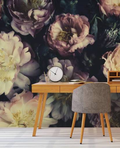 mural de pared floral personalizable de color morado llamado Purple Roses para dormitorios, salas de estar y comedores mural de pared floral personalizable de color morado llamado Purple Roses para dormitorios, salas de estar y comedores