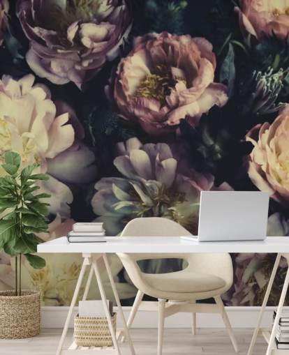 purple customizable floral wall mural called Purple Roses for bedrooms, living rooms and dining rooms