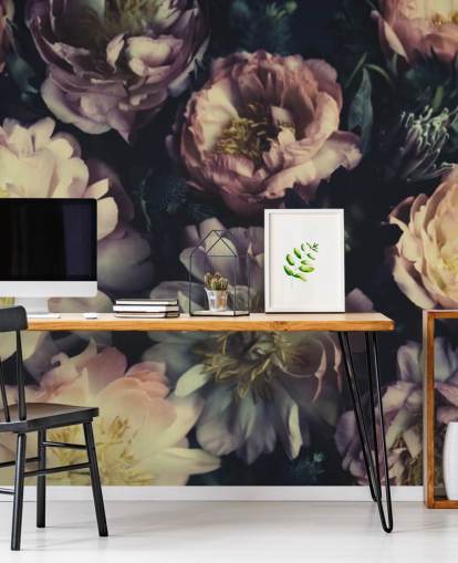 purple customizable floral wall mural called Purple Roses for bedrooms, living rooms and dining rooms