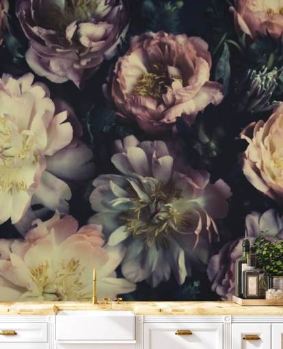 lilla tilpasselig blomstervægmaleri kaldet Purple Roses til soveværelser, stuer og spisestuer lilla tilpasselig blomstervægmaleri kaldet Purple Roses til soveværelser, stuer og spisestuer
