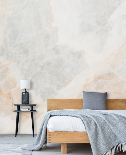 white marble wallpaper mural called Soft Tones for bedrooms, bathrooms and kitchens