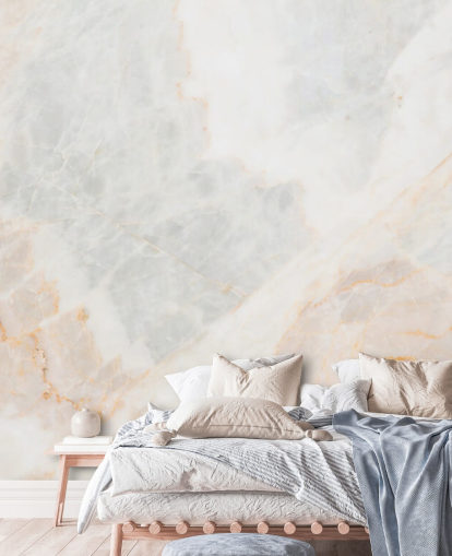 white marble wallpaper mural called Soft Tones for bedrooms, bathrooms and kitchens