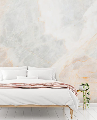 hvid marmor tapet vægmaleri kaldet Soft Tones til soveværelser, badeværelser og køkkener hvid marmor tapet vægmaleri kaldet Soft Tones til soveværelser, badeværelser og køkkener