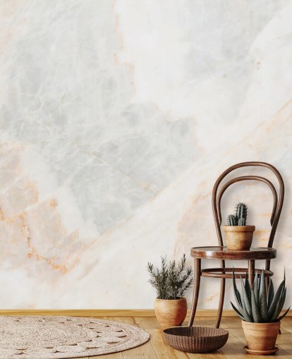Tapeten-Wandbild aus weißem Marmor namens Soft Tones für Schlafzimmer, Badezimmer und Küchen