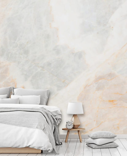 white marble wallpaper mural called Soft Tones for bedrooms, bathrooms and kitchens