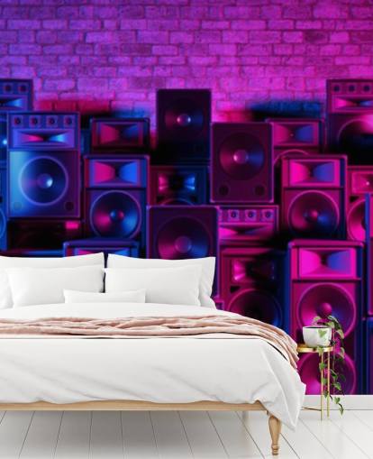 fondo de pantalla de altavoces púrpura y rosa