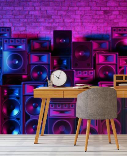 purple and pink speakers wallpaper