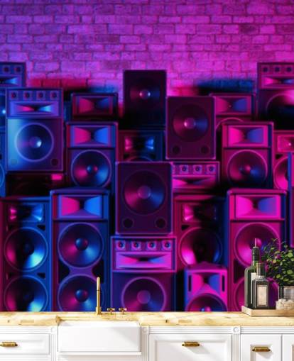 lila und rosa Lautsprecher Tapete