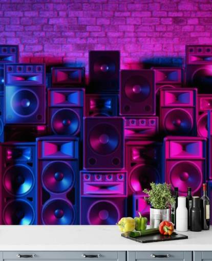 purple and pink speakers wallpaper
