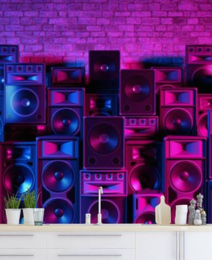 purple and pink speakers wallpaper