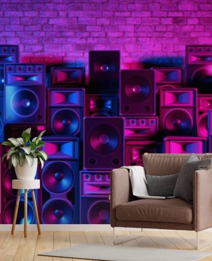purple and pink speakers wallpaper