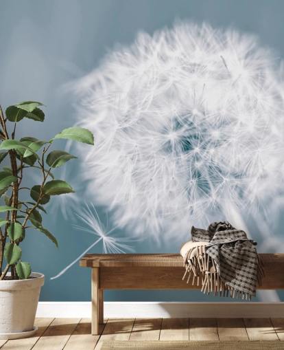 grå løvetann tapet veggmaleri kalt Dandelion Clock for soverom, kontorer og bad grå løvetann tapet veggmaleri kalt Dandelion Clock for soverom, kontorer og bad