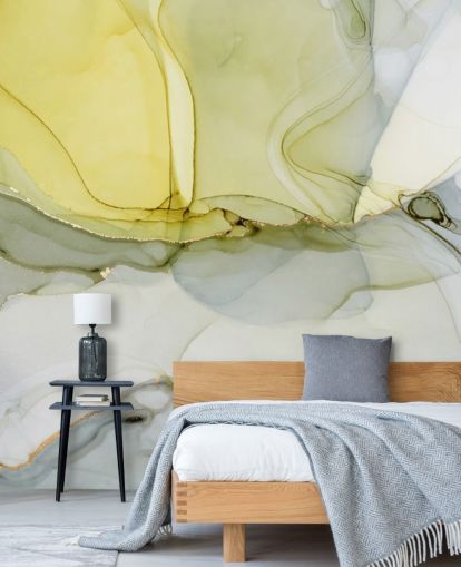 yellow and grey custom watercolour wallpaper mural called Grey and Mustard Watercolour for kitchens or bathrooms yellow and grey custom watercolour wallpaper mural called Grey and Mustard Watercolour for kitchens or bathrooms