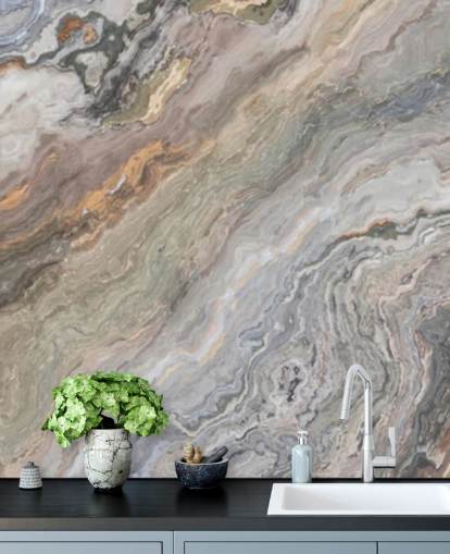 Tapeten-Wandbild mit Sandmarmoreffekt namens Onyx Sand Marble für Badezimmer, Küchen und Schlafzimmer