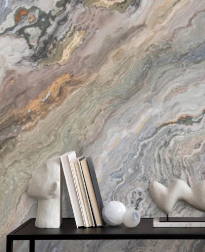 muurschildering met zandmarmereffect genaamd Onyx Sand Marble voor badkamers, keukens en slaapkamers