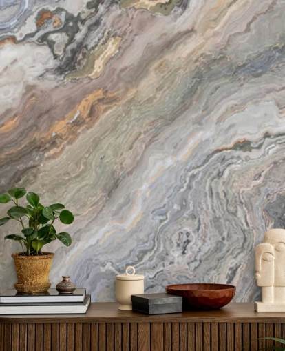 Tapeten-Wandbild mit Sandmarmoreffekt namens Onyx Sand Marble für Badezimmer, Küchen und Schlafzimmer