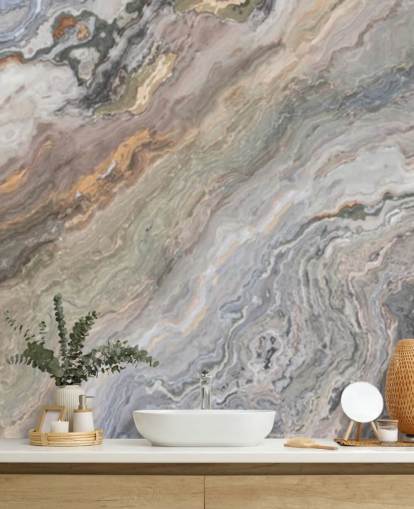Tapeten-Wandbild mit Sandmarmoreffekt namens Onyx Sand Marble für Badezimmer, Küchen und Schlafzimmer