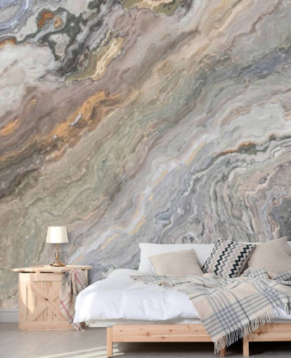 muurschildering met zandmarmereffect genaamd Onyx Sand Marble voor badkamers, keukens en slaapkamers