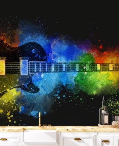 farverig maling omkring guitar tapet