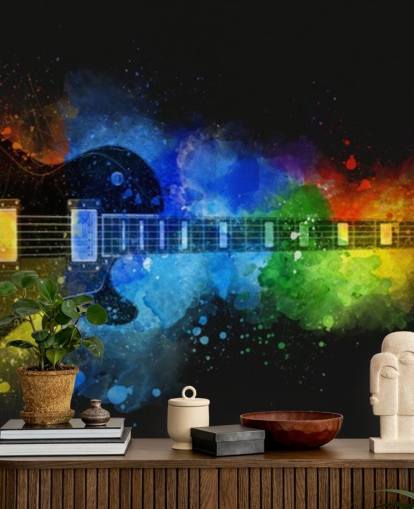 farverig maling omkring guitar tapet farverig maling omkring guitar tapet