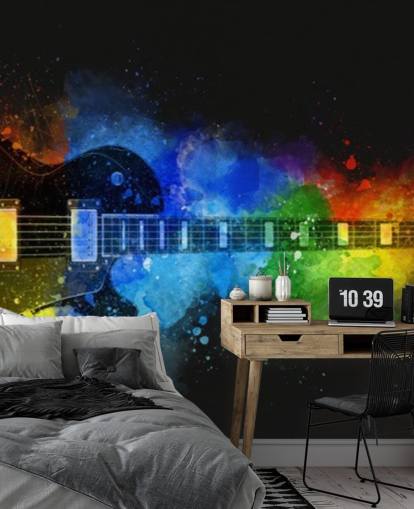 bunte Farbe um Gitarrentapete