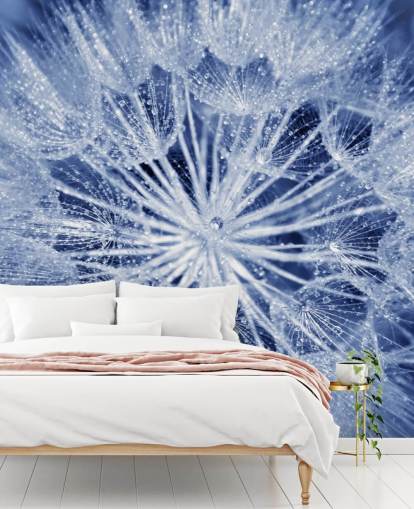 Closeup of Blue Dandelion Mural