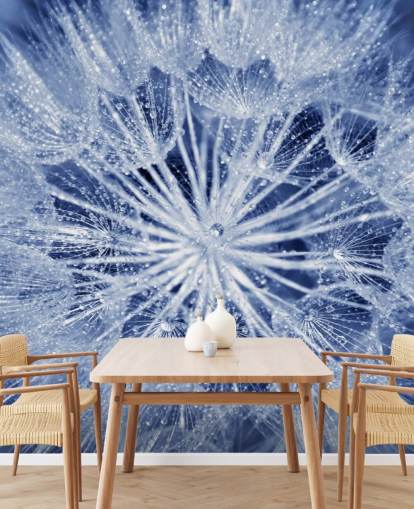 Closeup of Blue Dandelion Mural