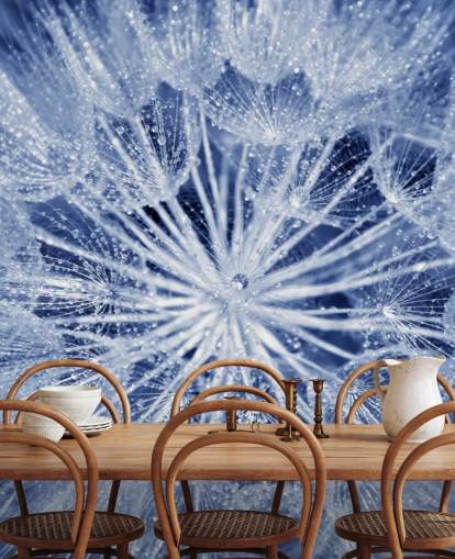 Closeup of Blue Dandelion Mural Closeup of Blue Dandelion Mural