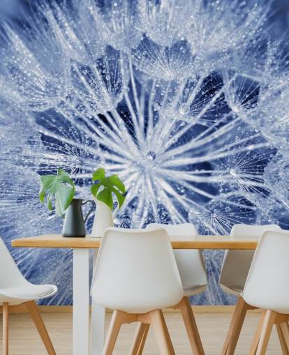 Closeup of Blue Dandelion Mural