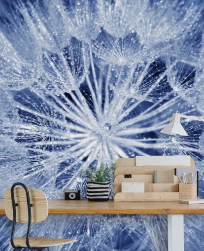 Closeup of Blue Dandelion Mural