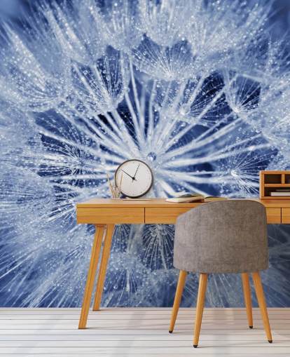 Closeup of Blue Dandelion Mural