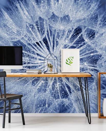 Closeup of Blue Dandelion Mural