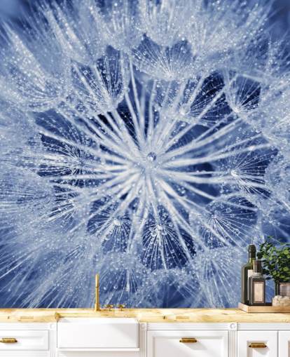 Closeup of Blue Dandelion Mural
