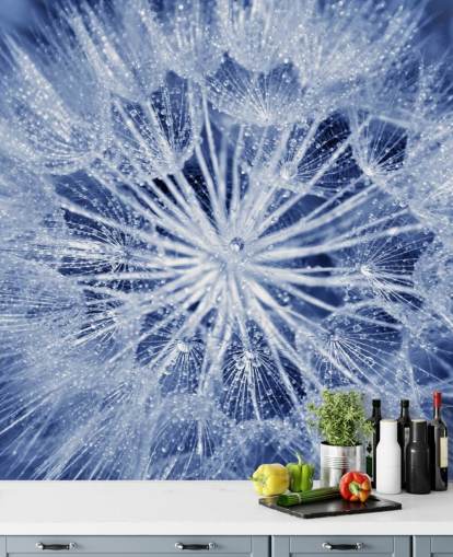 Closeup of Blue Dandelion Mural