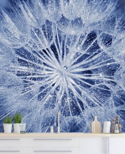 Closeup of Blue Dandelion Mural Closeup of Blue Dandelion Mural