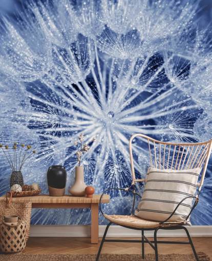 Mural Primer plano del diente de león azul Mural Primer plano del diente de león azul