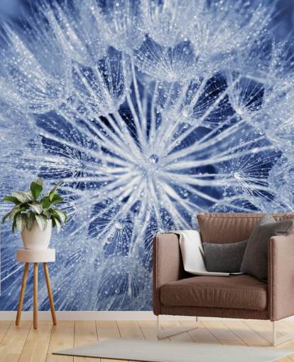 Closeup of Blue Dandelion Mural