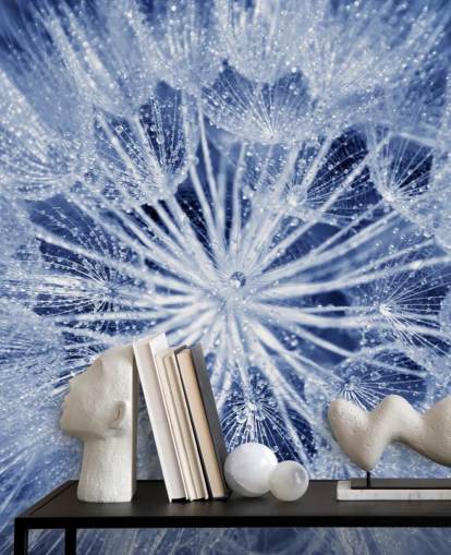 Closeup of Blue Dandelion Mural