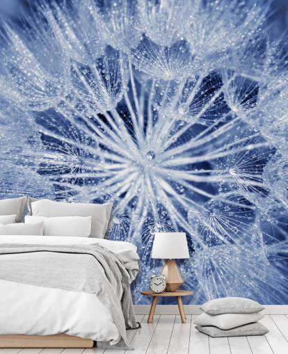 Papier Peint Fresque Gros plan du pissenlit bleu