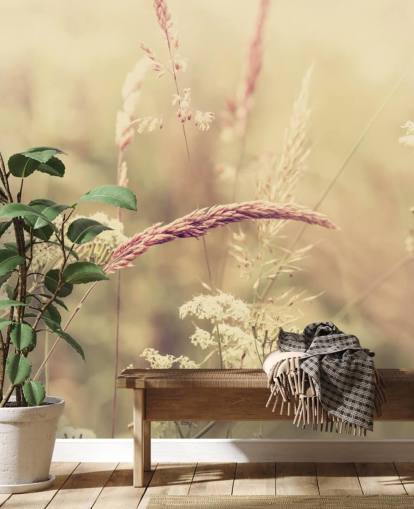 Meadow in Sepia Wallpaper